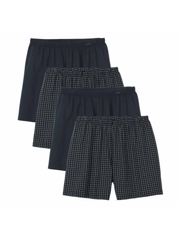 Calida Web-Boxershorts 4er Pack in Dunkelblau/Weiß