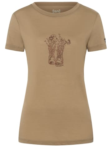 super.natural Merino T-Shirt in braun