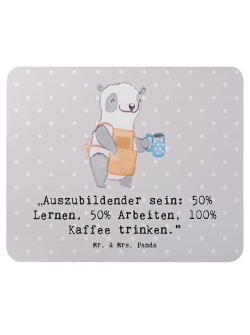 Mr. & Mrs. Panda Mausmatte Auszubildender mit Spruch in Grau Pastell