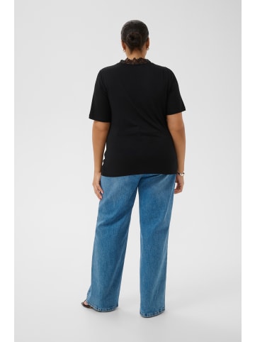 KAFFE curve T-Shirt kurzarm KCcarli Tight fit in Black Deep