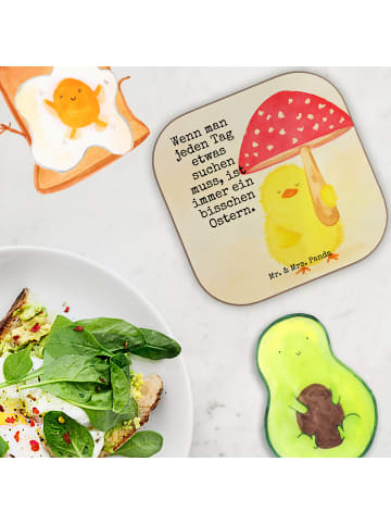 Mr. & Mrs. Panda Tischuntersetzer Küken Fliegenpilz Design mit S... in Weiß