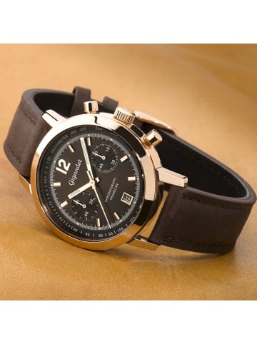 Gigandet Quarzuhr Chronograph "TRAMELAN" in Braun/Rosegold