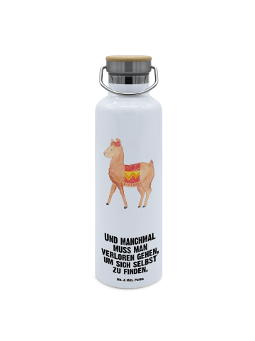 Mr. & Mrs. Panda Wasserflasche Alpaka Stolz mit Spruch in Weiß