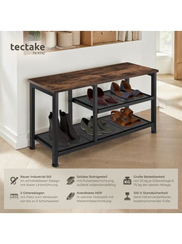 tectake Flurregal aus Holz und Stahl, 80 x 30 x 45,5 cm