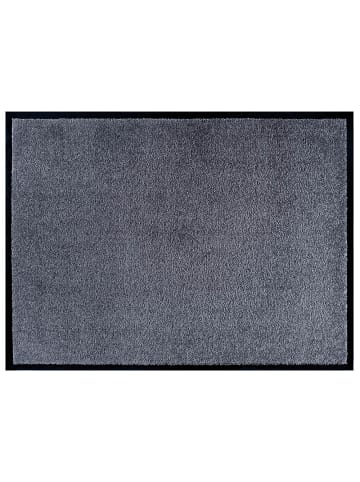 Waschbare Indoor Outdoor Fußmatte Uni in Grau