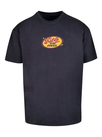 F4NT4STIC Heavy Oversize T-Shirt King of Dad Jokes Witziges Vatertagsmotiv in marineblau