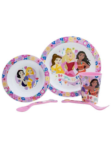 COFI 1453 Princess Teller-Set Mikrowellengeeignet 5-teiliges Kindergeschirr in Mehrfarbig
