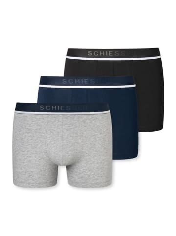 Schiesser Boxershort 3er Pack in Schwarz/Blau/Grau