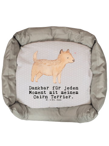 Mr. & Mrs. Panda Hundebett Cairn Terrier Moment mit Spruch in Grau Pastell