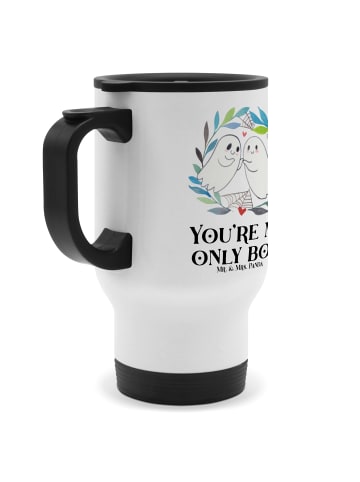 Mr. & Mrs. Panda Kaffeebecher Gespenster  Liebe  mit Spruch in Weiß