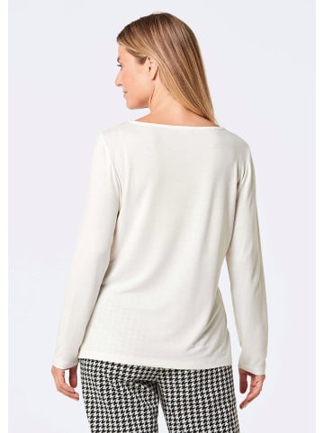 GOLDNER Kurzgröße:  Shirt in cremeweiß / gemustert