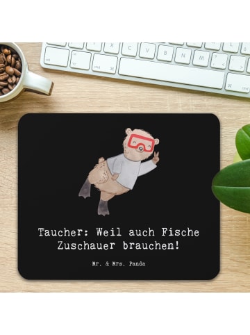 Mr. & Mrs. Panda Mauspad Tauchen Zuschauer mit Spruch in Schwarz