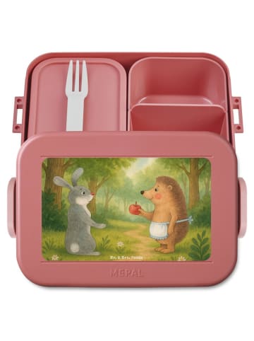 Mr. & Mrs. Panda Bento Box Hase Igel Design ohne Spruch in Rot Pastell