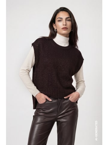 monari Strickpullunder mit Lurex in Black Coffee