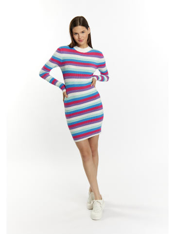 myMo Damen Strickkleid in Wollweiss Mehrfarbig