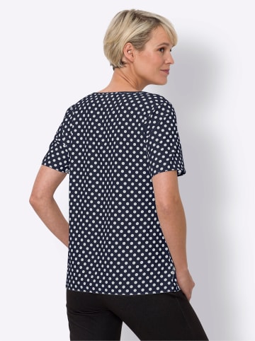 Sieh an! Schlupfbluse in marine-weiß-getupft