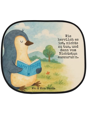 Mr. & Mrs. Panda Sonnenschutz Auto Pinguin Buch Design mit Spruch in Weiß
