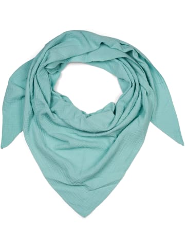 styleBREAKER Einfarbiger Musselin Dreiecksschal in Mint