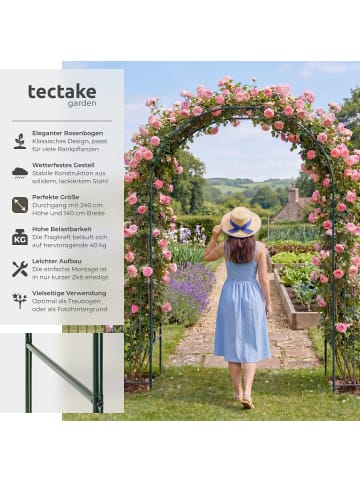 tectake 4er-Set Rankhilfe, Maße 140 x 40 x 240 cm, gefertigt aus Stahl
