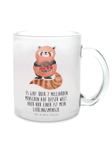 Mr. & Mrs. Panda Teetasse Roter Panda mit Spruch in Transparent