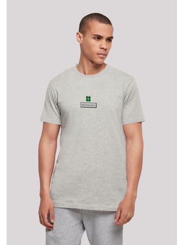 F4NT4STIC T-Shirt Happy New Year Pixel Kleeblatt in grau meliert