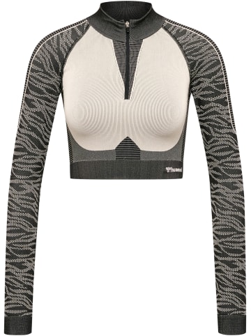 Hummel Hummel Zip Sweatshirt Hmlmt Yoga Damen Atmungsaktiv Schnelltrocknend Nahtlosen in BLACK/CHATEAU GREY