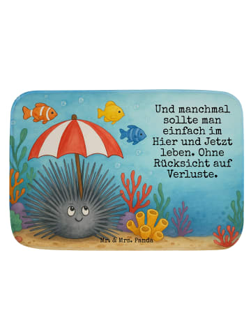 Mr. & Mrs. Panda Badezimmerteppich Seeigel Design mit Spruch in Weiß