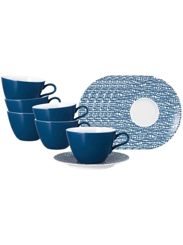 Seltmann Weiden 6er Set Milchkaffeetassen mit Untertassen Life Fashion 370 ml in Classic Blue