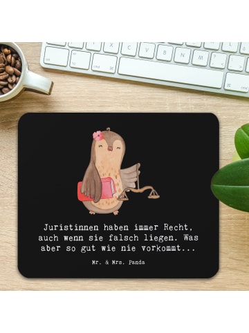 Mr. & Mrs. Panda Mauspad Juristin Recht mit Spruch in Schwarz