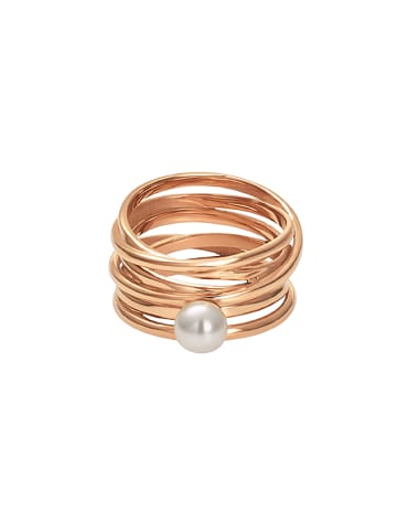 Steel_Art Ring Damen Serpens rose goldfarben in Weiß