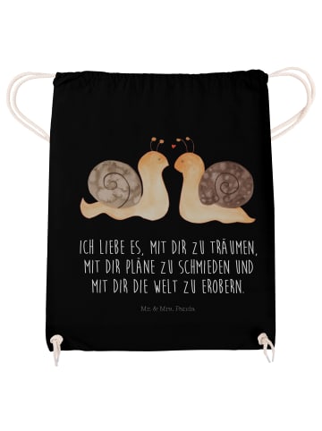 Mr. & Mrs. Panda Stofftasche Schnecken Liebe mit Spruch in Schwarz