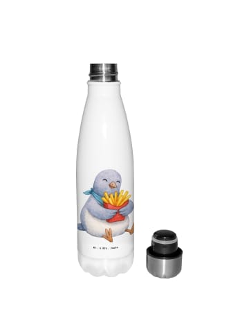 Mr. & Mrs. Panda Wasserflasche Taube Pommes ohne Spruch in Weiß