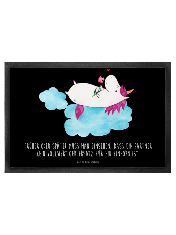 Mr. & Mrs. Panda Fußmatte Einhorn Verliebt mit Spruch in Schwarz