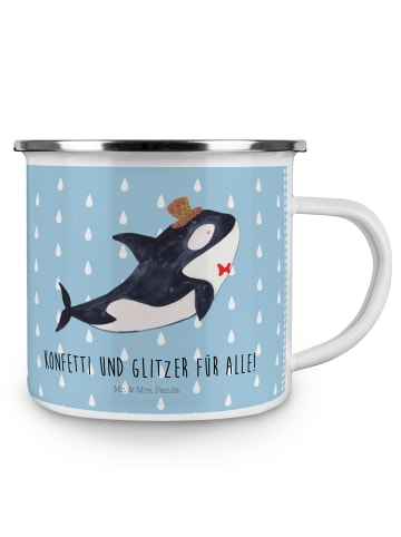 Mr. & Mrs. Panda Teetasse Orca Zylinder mit Spruch in Blau Pastell