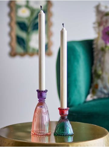 Bloomingville Kerzenhalter SHILO Glas Bunt 2er Set