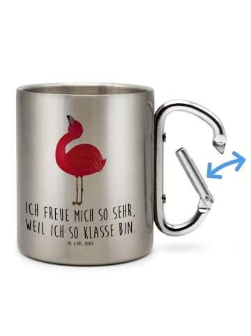 Mr. & Mrs. Panda Tasse Flamingo Stolz mit Spruch in Silber