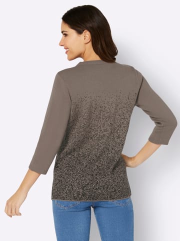 Sieh an! Pullover in taupe-schwarz-gemustert