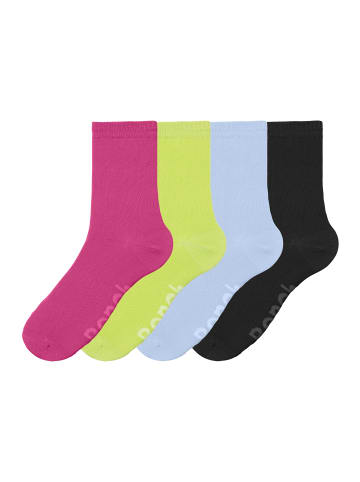 Bench Basicsocken in 1x grün, 1x pink, 1x schwarz, 1x hellblau