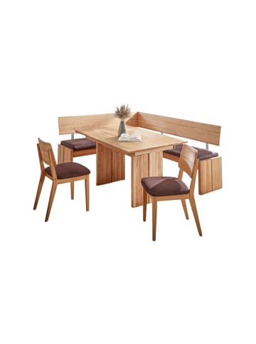 58 aufm Kessel ECKBANKGRUPPE Modern Dani 1 für 7 Personen Massivholz Wildeiche/Braun