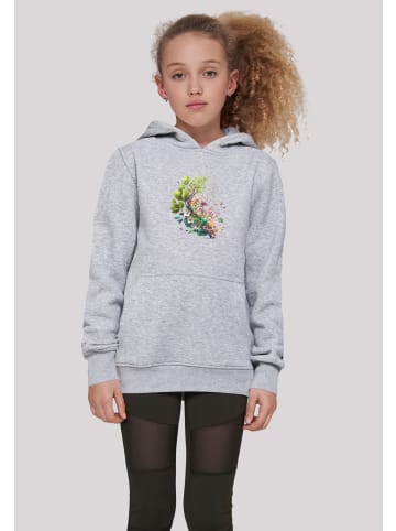 F4NT4STIC Hoodie Baum mit Blumen Hoodie in grau meliert