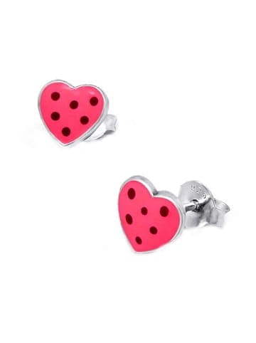 schmuck23 Ohrringe 925 Silber Herz in Pink