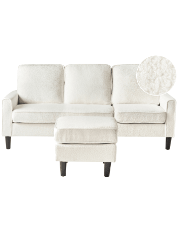 Beliani 2-tlg 3-Sitzer Sofa AVESTA in Weiß/Schwarz