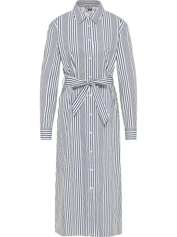 DreiMaster Damen Hemdblusenkleid in Wollweiss Marine