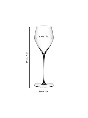 RIEDEL Glas 6er Set Champagner Weingläser Veloce 327 ml in transparent