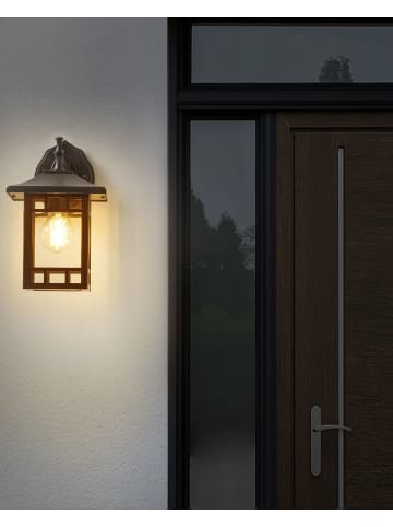 Beliani Wandleuchte für den Außenbereich HERIOT in Schwarz