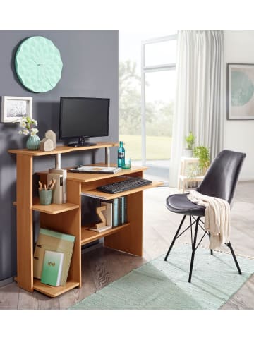 KADIMA DESIGN Computertisch ELBTRAUM | Tastaturauszug, Große Arbeitsfläche, Modern in Braun