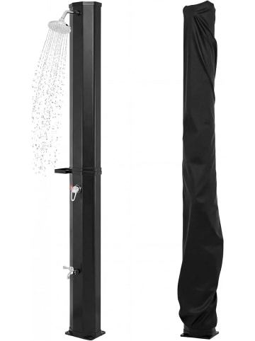 COSTWAY Solardusche 60L inkl. Abdeckung in Schwarz