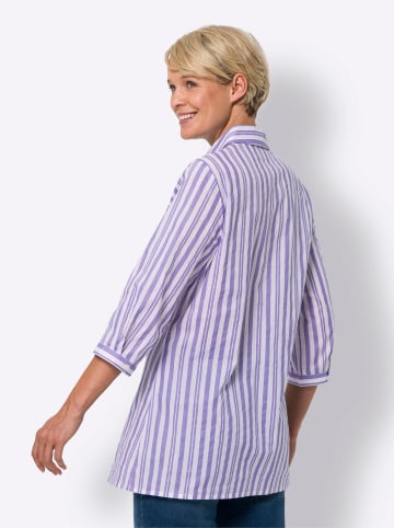 Sieh an! Longbluse in lavendel-weiß-gestreift