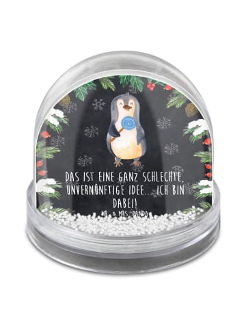 Mr. & Mrs. Panda Schneekugel Pinguin Lolli mit Spruch in Kreidetafel
