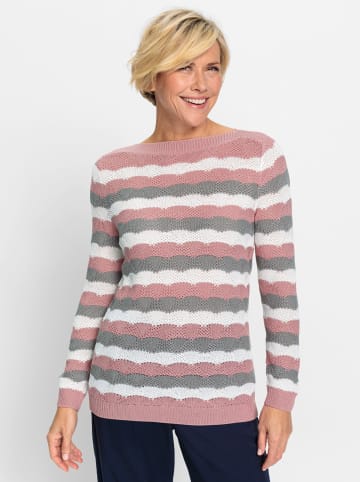 WITT WEIDEN Langarm-Pullover in hortensie-steingrau-geringelt